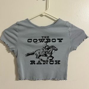 H&M baby blue fitted graphic tee